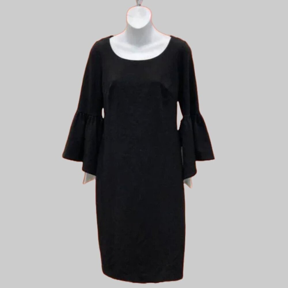 NWT Calvin Klein Black Bell Sleeve Dress Size 4